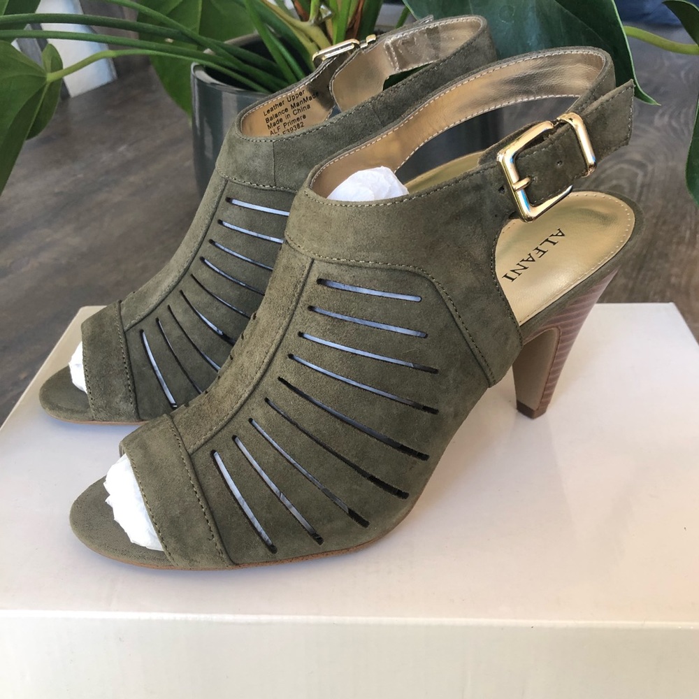 Alfani Primere Olive Green Suede Heels